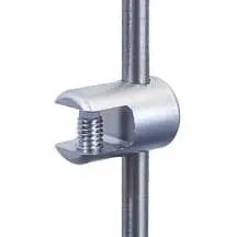 RG06 rod support single sided for 6mm (1/4″) thick shelves | 6mm Rod Display System
