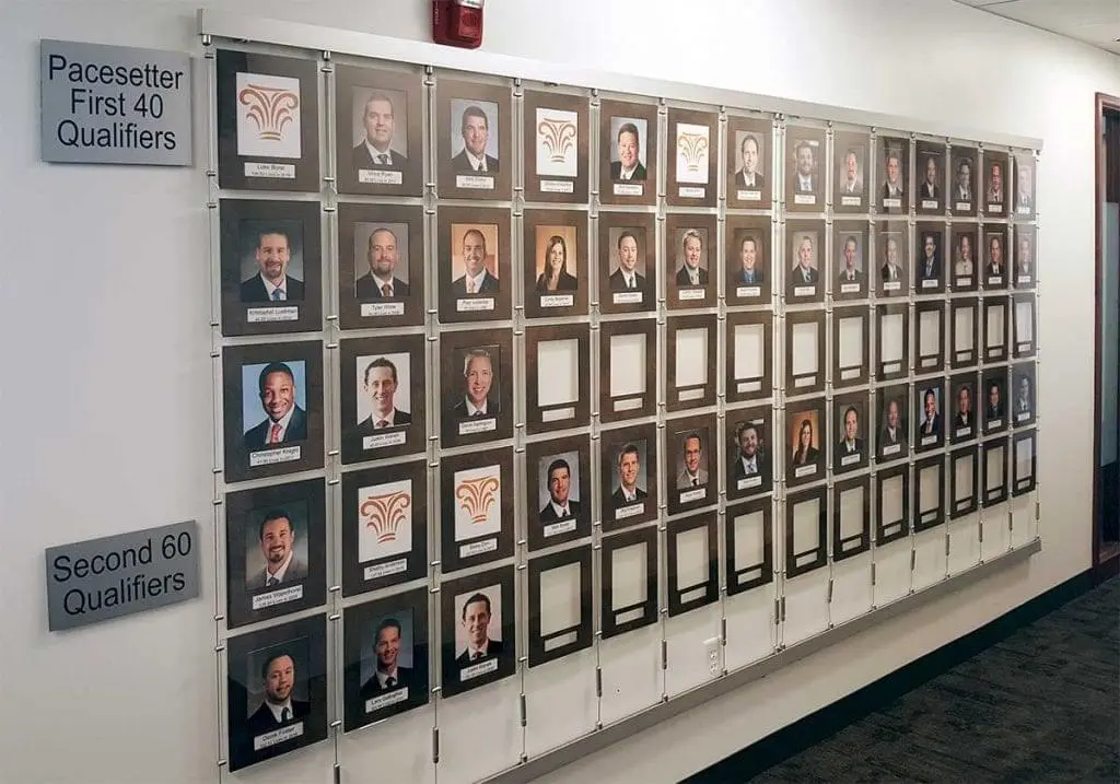 T2020 — Recognition Wall Display / Tensioned Cable Suspended from Wall Tracks/Rails