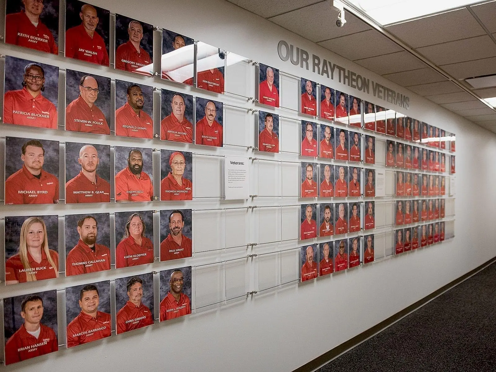 R2008 — Recognition Wall Display with Hook-on Acrylic Frames on Rods
