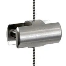 CP104/SS Cable Support Double-Sided for 3/8" Thick Vertical Panels for 1.5mm Cable Display System (#303 Stainless Steel)