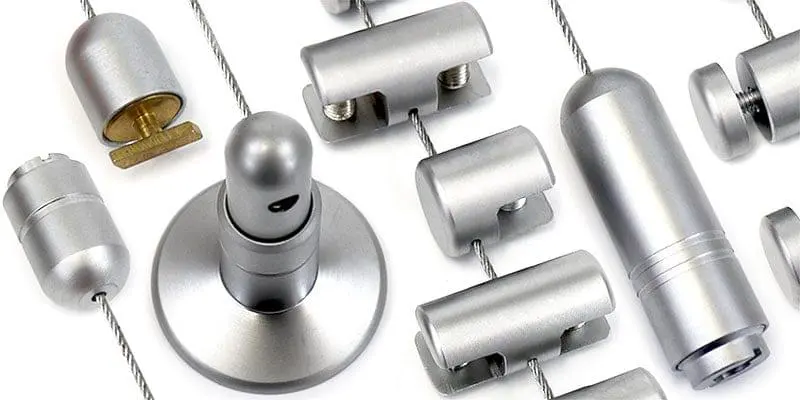 1.5mm Cable Display System components come in Satin Chrome Finish | Nova Display Systems
