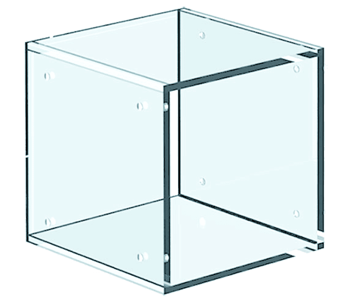 Acrylic Showcase for Cable/Rod Systems — 3/8" Thick Clear/Frost Acrylic