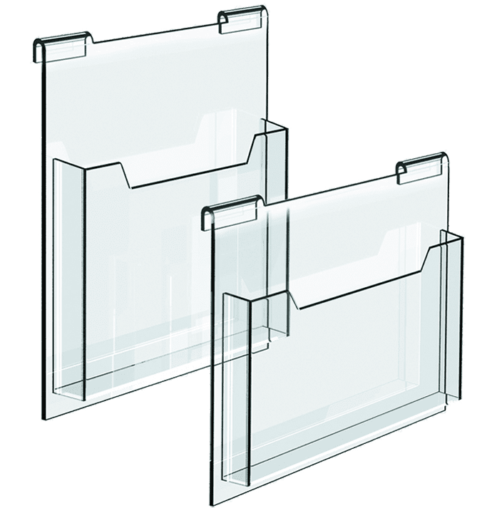 Hook-on Acrylic Literature Holders for 6mm Horizontal Rods | Nova Display Systems