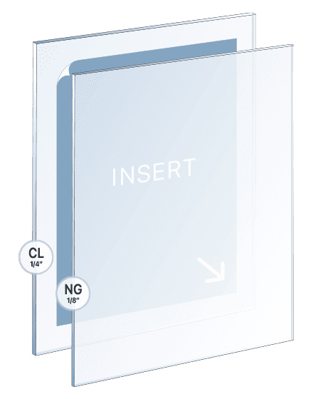 Clear/Non-Glare Acrylic Frame Set / No-Holes | Nova Display Systems