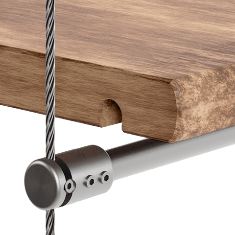 Specialty Supports — Rod Support for Wooden Shelf | Nova Display Systems