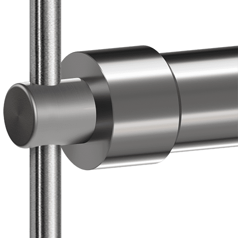 Specialty Supports — Rod Support with Boss for Hanging Rail | Nova Display Systems