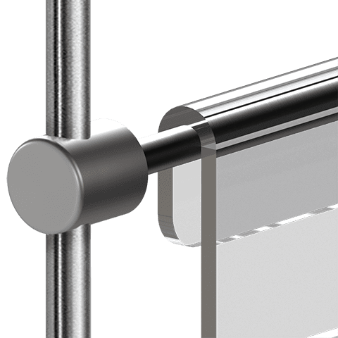 Standard Support for 6mm Rod System Rod Hanging Applications — Support for 6mm Horizontal Rods | Nova Display Systems