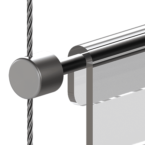 Standard Support for 3mm Cable System Rod Hanging Applications — Support for 6mm Horizontal Rods | Nova Display Systems