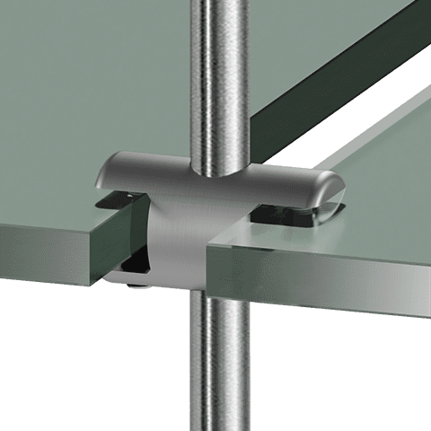 Standard Support Double-Sided for 10mm Rod System Shelf Applications — Side Clamp Support for Shelves | Nova Display Systems