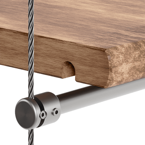 Specialty Supports — Rod Support for Wooden Shelf | Nova Display Systems