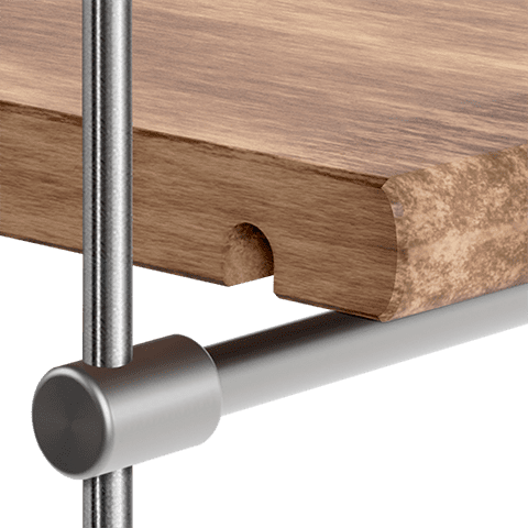 Specialty Supports — 10mm Rod Support for Wooden Shelf | Nova Display Systems