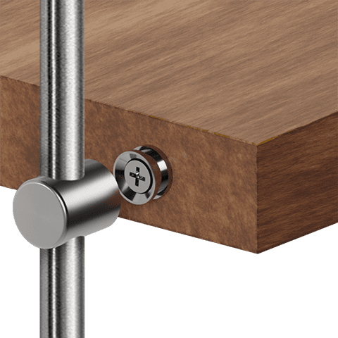 Specialty Supports — Rod Support with Boss for Wooden Panel/Shelf | Nova Display Systems