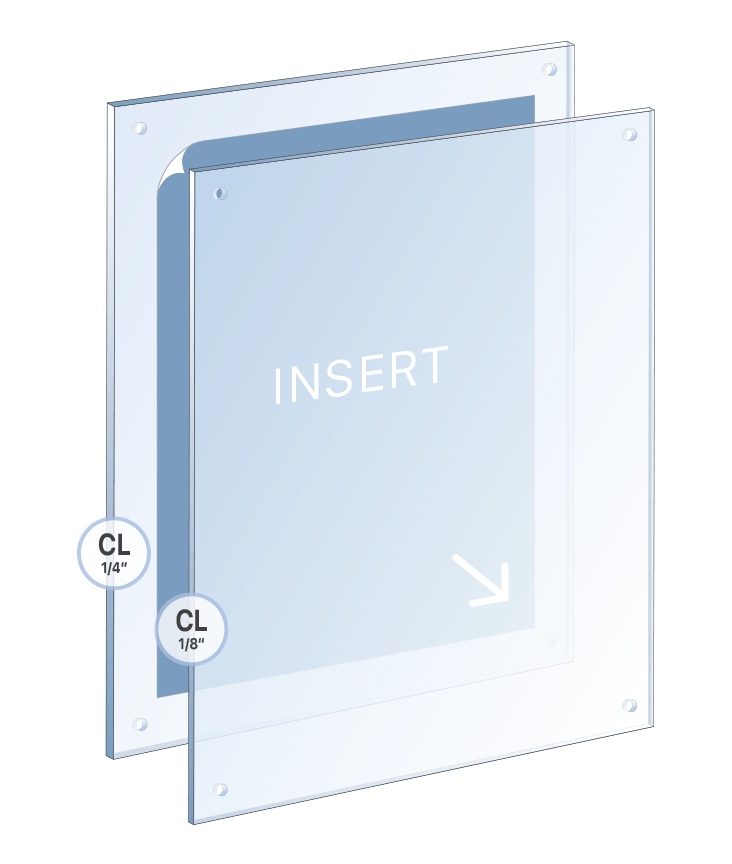 Economy Clear Acrylic Frame with Straight Corners | Nova Display Systems