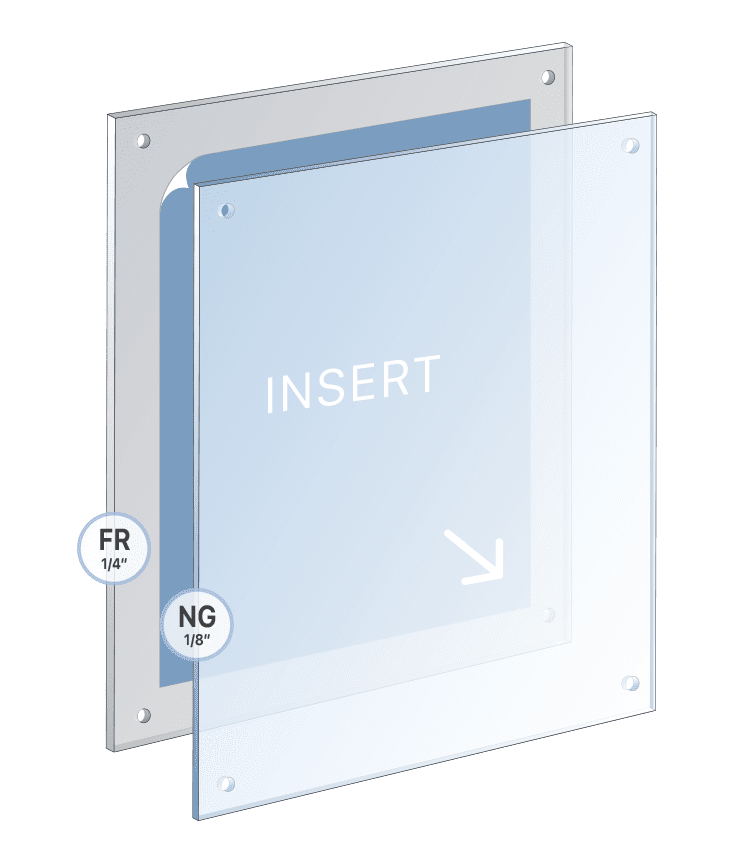 Deluxe Non-Glare Acrylic Frame Satin-Frost Back | Nova Display Systems