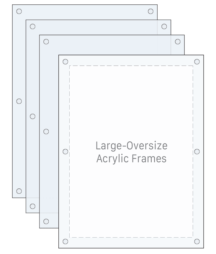 Large-Oversize Acrylic Poster Display Bundles — Four Frame Option