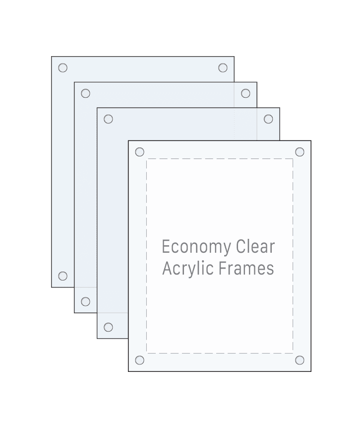 Economy-Clear Acrylic Poster Display Bundles — Four Frame Option