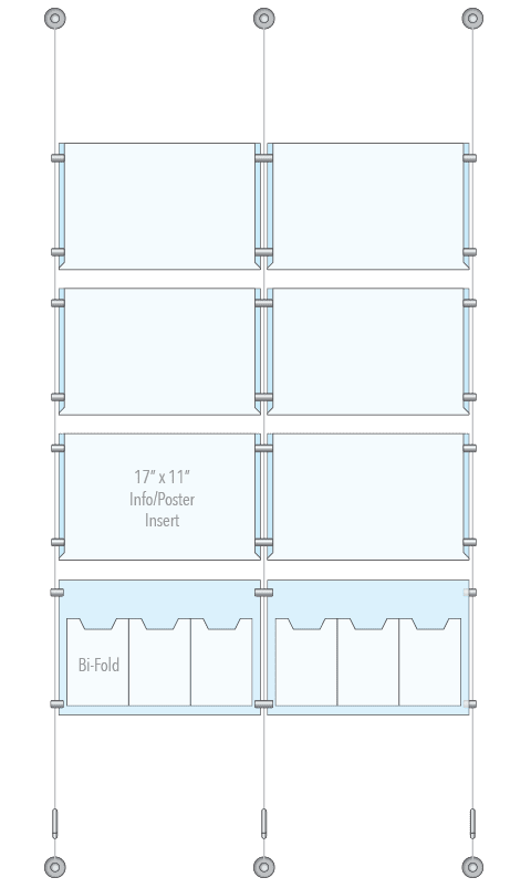 KPI-131 Cable Suspended Easy Access Poster Display Kit Wall-to-Wall Mounted | Nova Display Systems