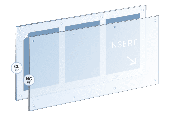 Panoramic Acrylic Frame with Straight Corners for Multiple Inserts