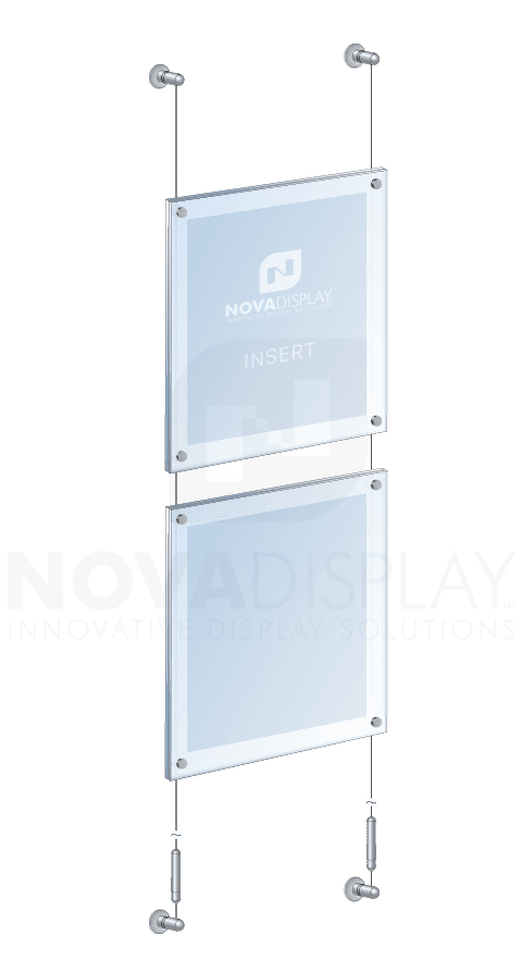 KASP-150 Cable Suspended Acrylic Poster Display Kit / Wall-to-Wall Mounted | Nova Display Systems