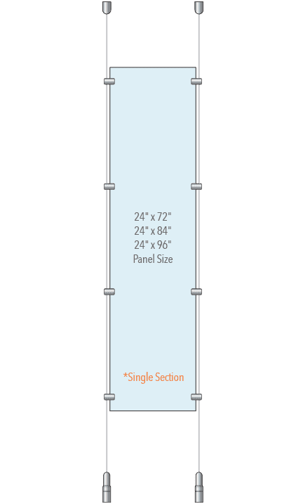 KCPR-001 Cable Suspended Partition Kit with Acrylic Resin Panels | Nova Display Systems