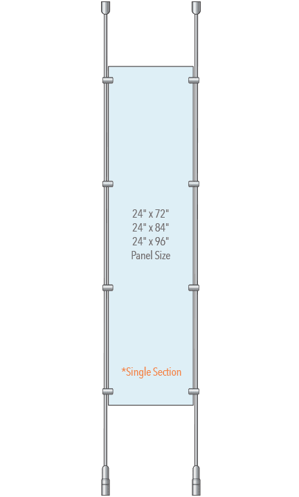 KRPR-001 Rod Suspended Partition Kit with Acrylic Resin Panels | Nova Display Systems