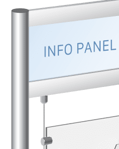 Versa-Module Floor Display Kits — Frame with Top Info-Panel and 1.5mm Cable System | Nova Display Systems