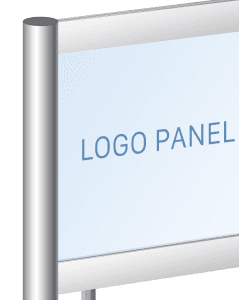 Versa-Module Floor Display Kits — Frame with Top Logo-Panel and 1.5mm Cable System | Nova Display Systems