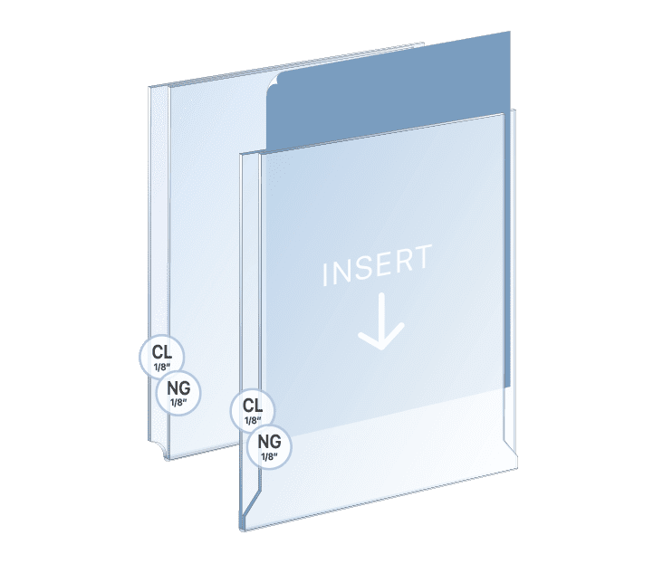 Easy Access Acrylic Holder / Portrait Classic and Expo Style | Nova Display Systems