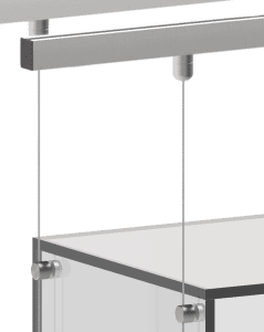 Track/Rail 1.5mm Cable Suspension for Acrylic Showcase Displays | Nova Display Systems