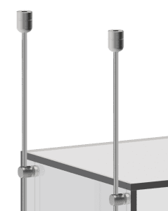 Ceiling-to-Floor 6mm Rod Suspension for Acrylic Showcase Displays | Nova Display Systems