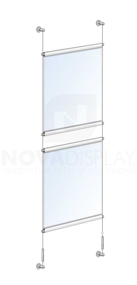 KBNP-009 Cable Suspended Graphic Banner Display Kit / Wall-to-Wall Mounted | Nova Display Systems
