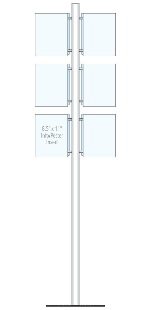 KFIP-001 Info-Post Floor-Standing Display Kit with Single Post | Nova Display Systems