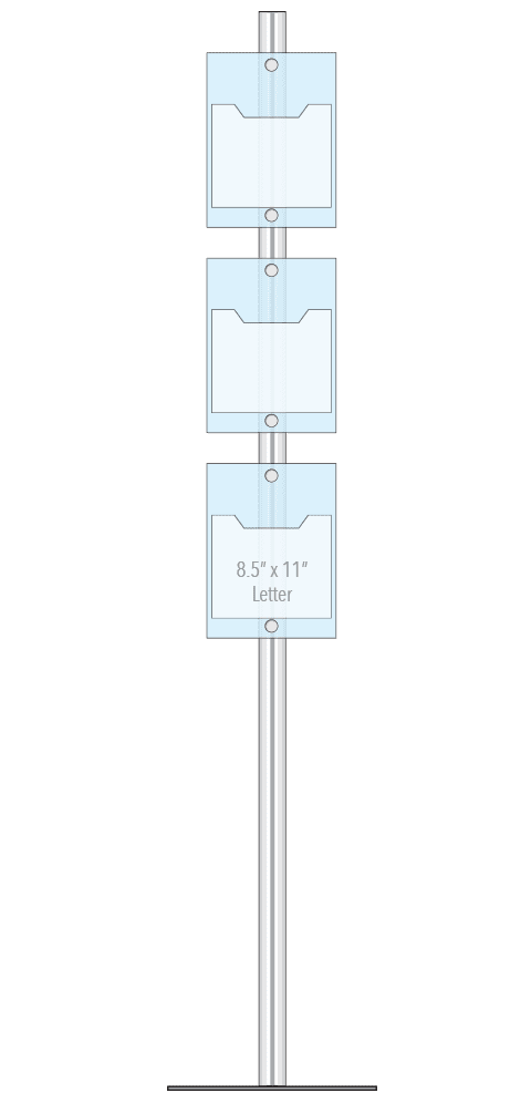KFIP-006 Info-Post Floor-Standing Display Kit with Single Post | Nova Display Systems