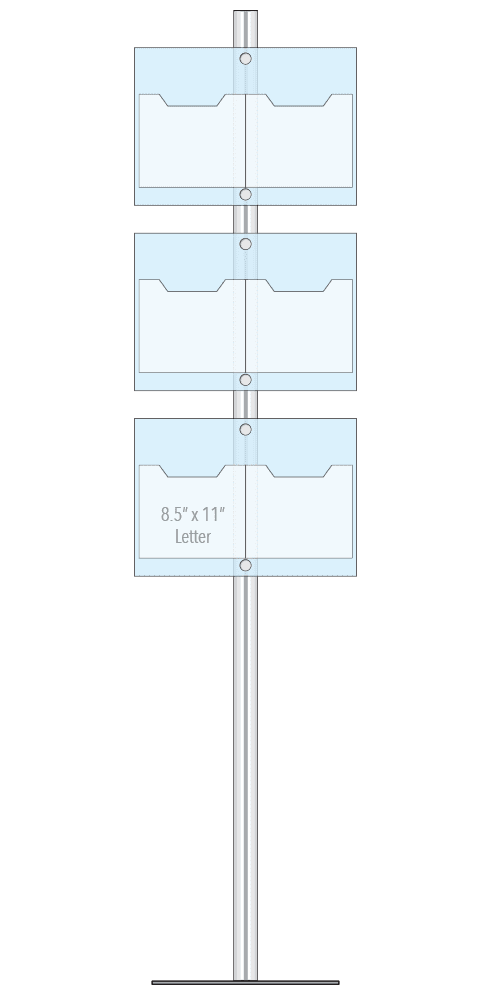 KFIP-007 Info-Post Floor-Standing Display Kit with Single Post | Nova Display Systems