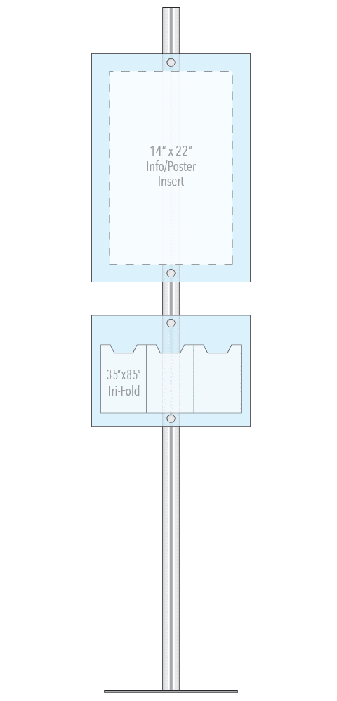 KFIP-009 Info-Post Floor-Standing Display Kit with Single Post | Nova Display Systems