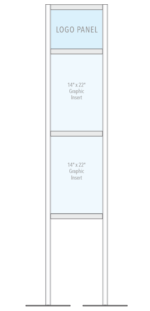 KFST-005 Stack-On Floor-Standing Display Kit for Graphic Inserts and Brochure Holders | Nova Display Systems