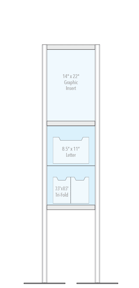 KFST-006 Stack-On Floor-Standing Display Kit for Graphic Inserts and Brochure Holders | Nova Display Systems