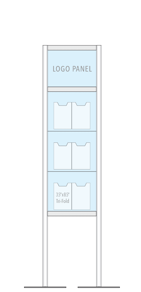 KFST-007 Stack-On Floor-Standing Display Kit for Graphic Inserts and Brochure Holders | Nova Display Systems