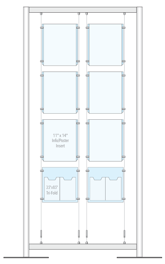 KFTR-015 Free-Style Floor-Standing Display Kit with Cable Suspension | Nova Display Systems