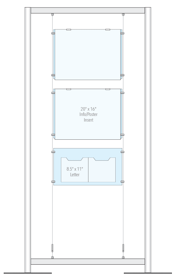 KFTR-019 Free-Style Floor-Standing Display Kit with Cable Suspension | Nova Display Systems