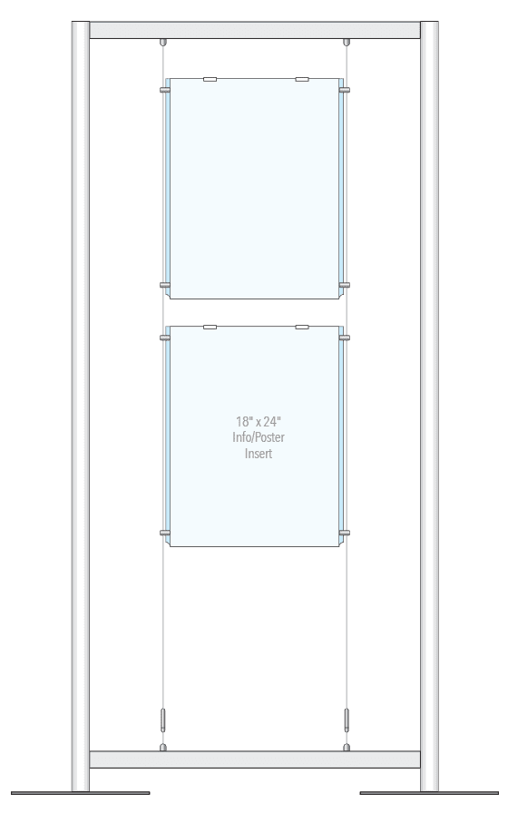 KFTR-020 Free-Style Floor-Standing Display Kit with Cable Suspension | Nova Display Systems