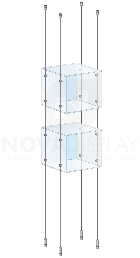 KSC-002 Cable Suspended Acrylic Showcase Display Kit for Merchandise and Collectibles / Ceiling-to-Floor Cable Suspension | Nova Display Systems