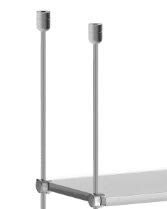 Ceiling-to-Floor 6mm Rod Suspension for Glass Shelves | Nova Display Systems