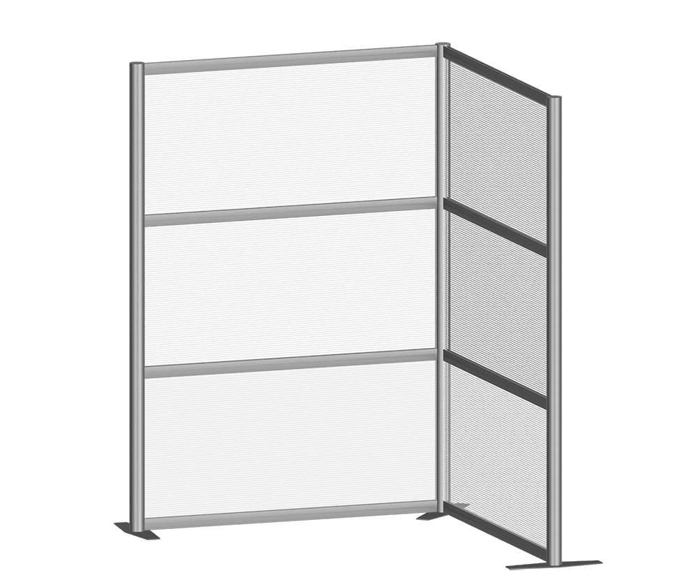 L-Shaped Full-Size Multi-Sectional Screen — Portable Screens and Dividers | Nova Display Systems