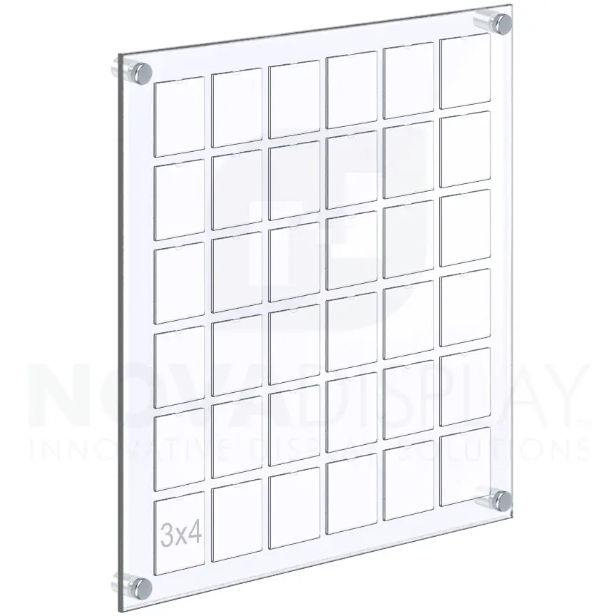 Acrylic Multi-Photo/Collage Frame with Non-Glare Holders – 3″ x 4″ Photo Display Board #KPHB-030