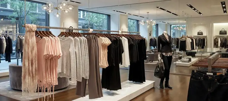 Luxury Clothing Rail Display – Premium suspended heavy-duty rails with 6mm/10mm rods for upscale retail