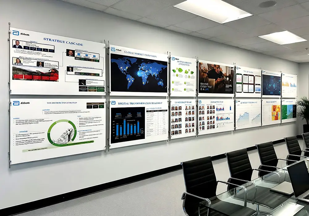 G1001 — Info-Graphics Wall Display with Rod Systems and Graphic Panels | Design Concept