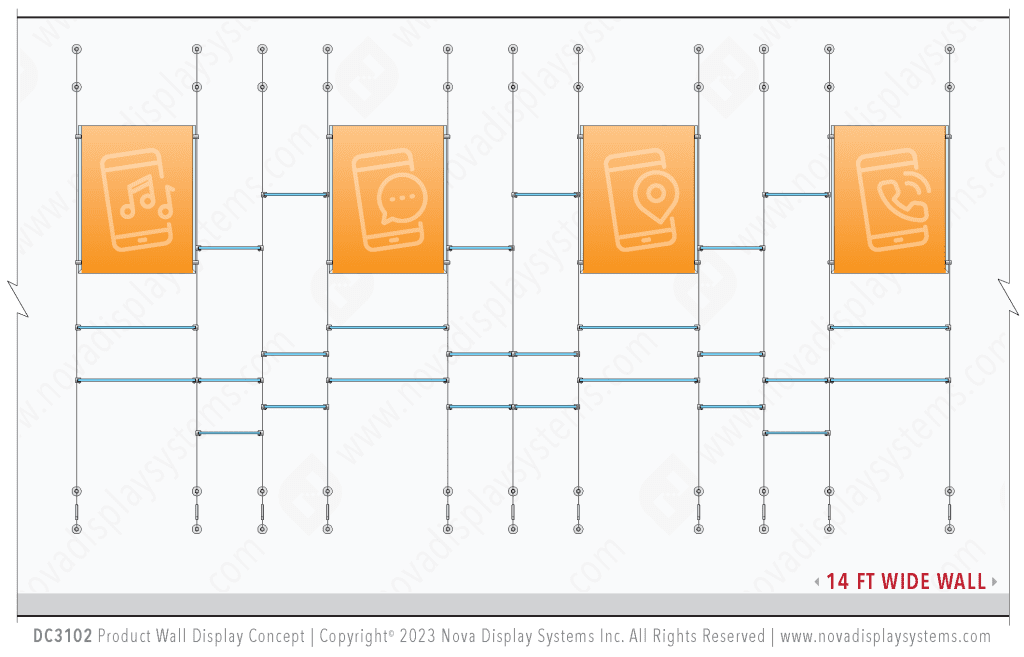 DC3102 Product Wall Display Concept — Turnkey Display Solutions | Nova Display Systems