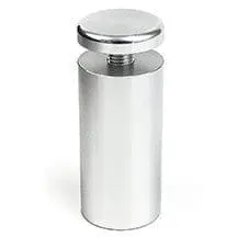 1" Dia. Clear Anodized Aluminum Standoff — 25mm (1″) Dia. x 50mm (2″) Length M8 Stud | Nova Display Systems