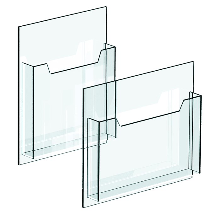 Clear Acrylic Brochure Holders for Cable/Rod Systems | Nova Display Systems